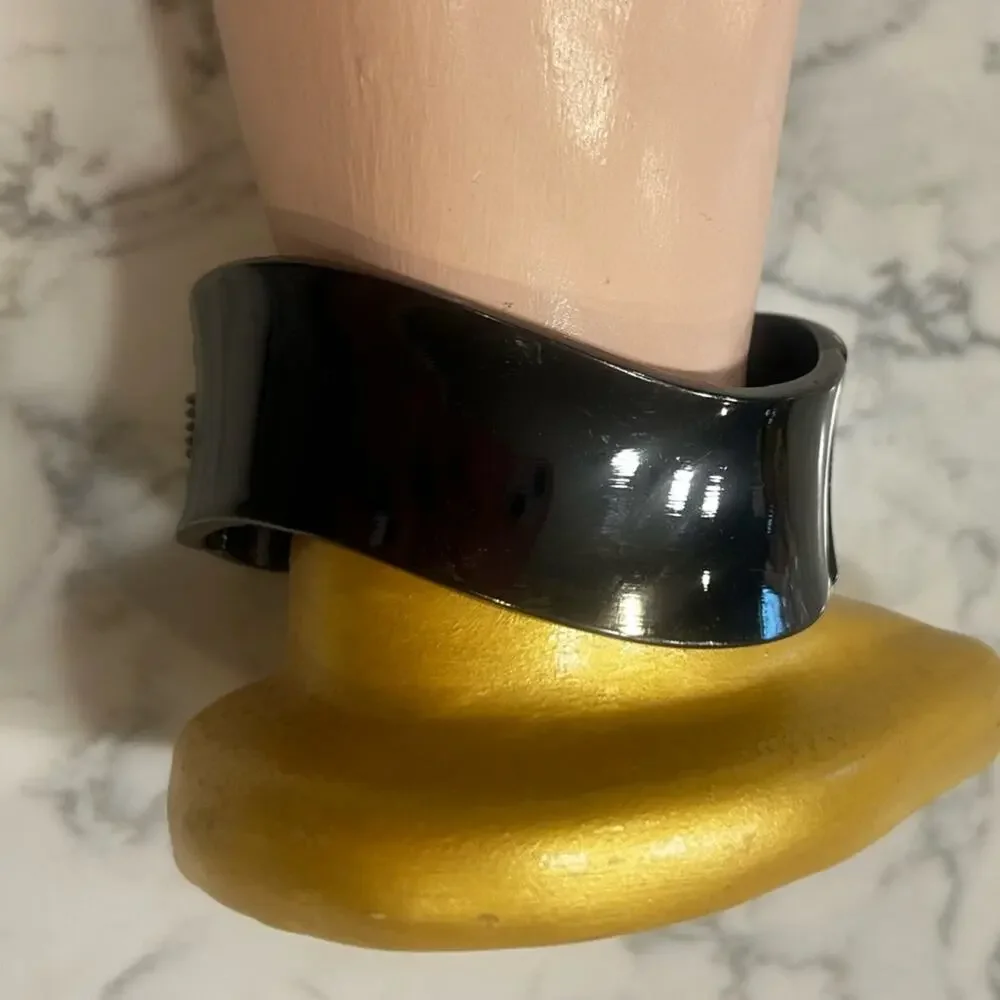 Black‎ Crome Chunky Clasp Bracelet Bangle